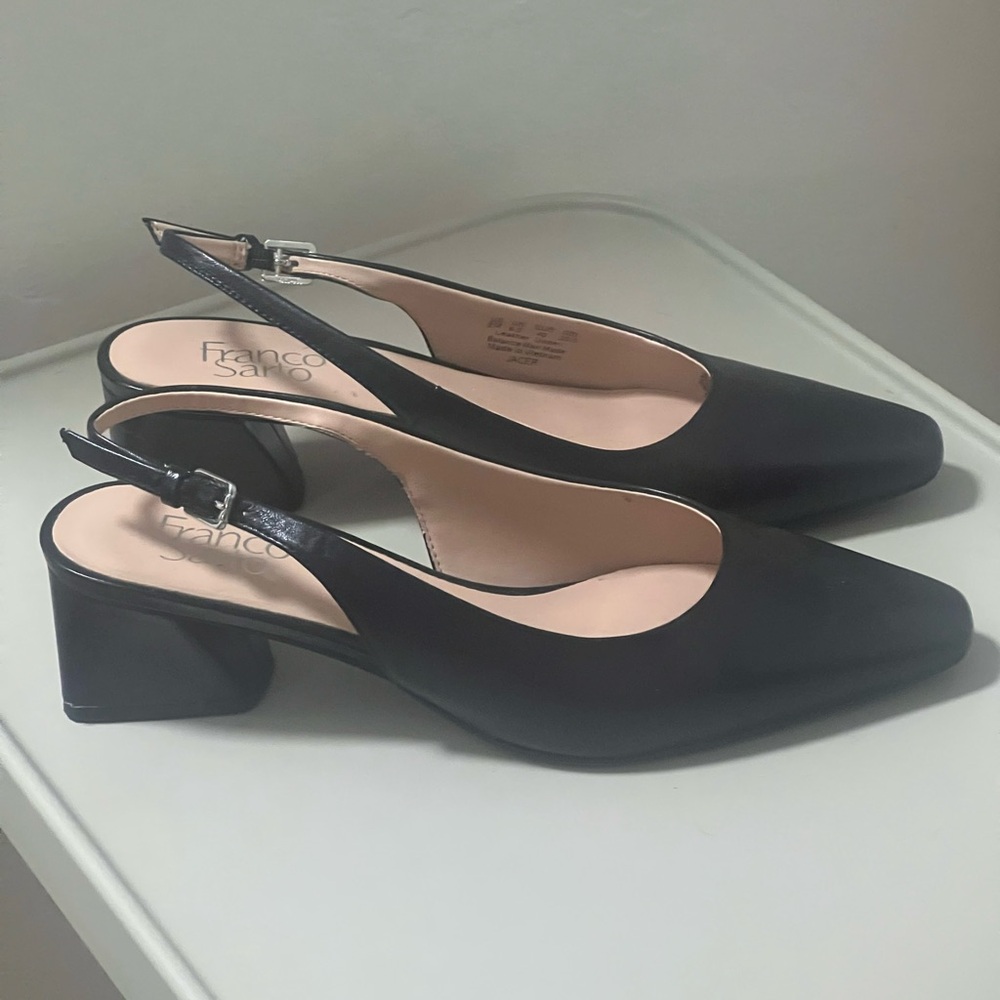 Franco Sarto Black Slingback Heels